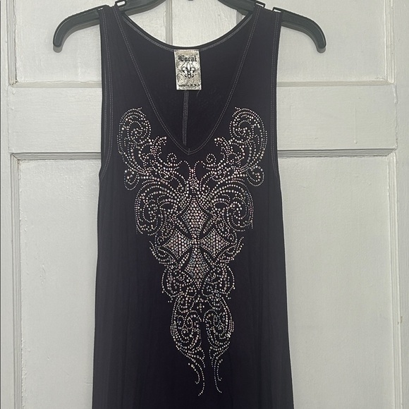 “SEND UR PRICE?” Beautiful Front/Back Embellished Purple Sleeveless Top 💜 - Picture 3 of 8